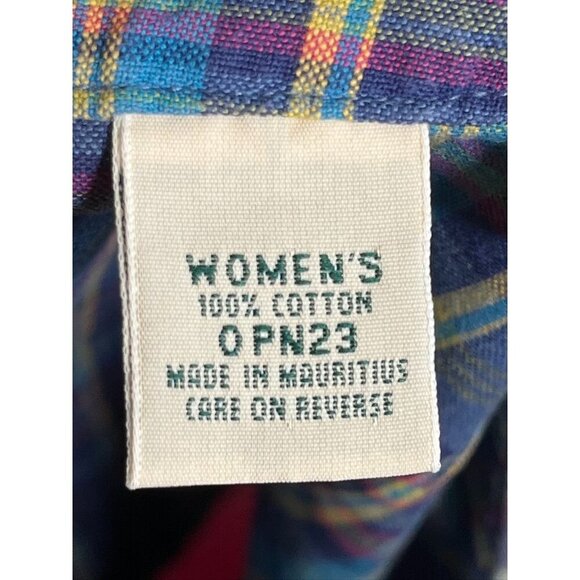 Retro LL Bean Plaid Skort 18 Blue Academia Preppy Boho Western Classic Chic 80s - Picture 10 of 11